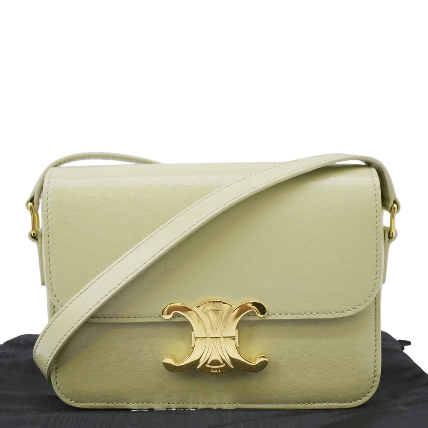 Teen Triomphe Shoulder Bag Almond Leather Green