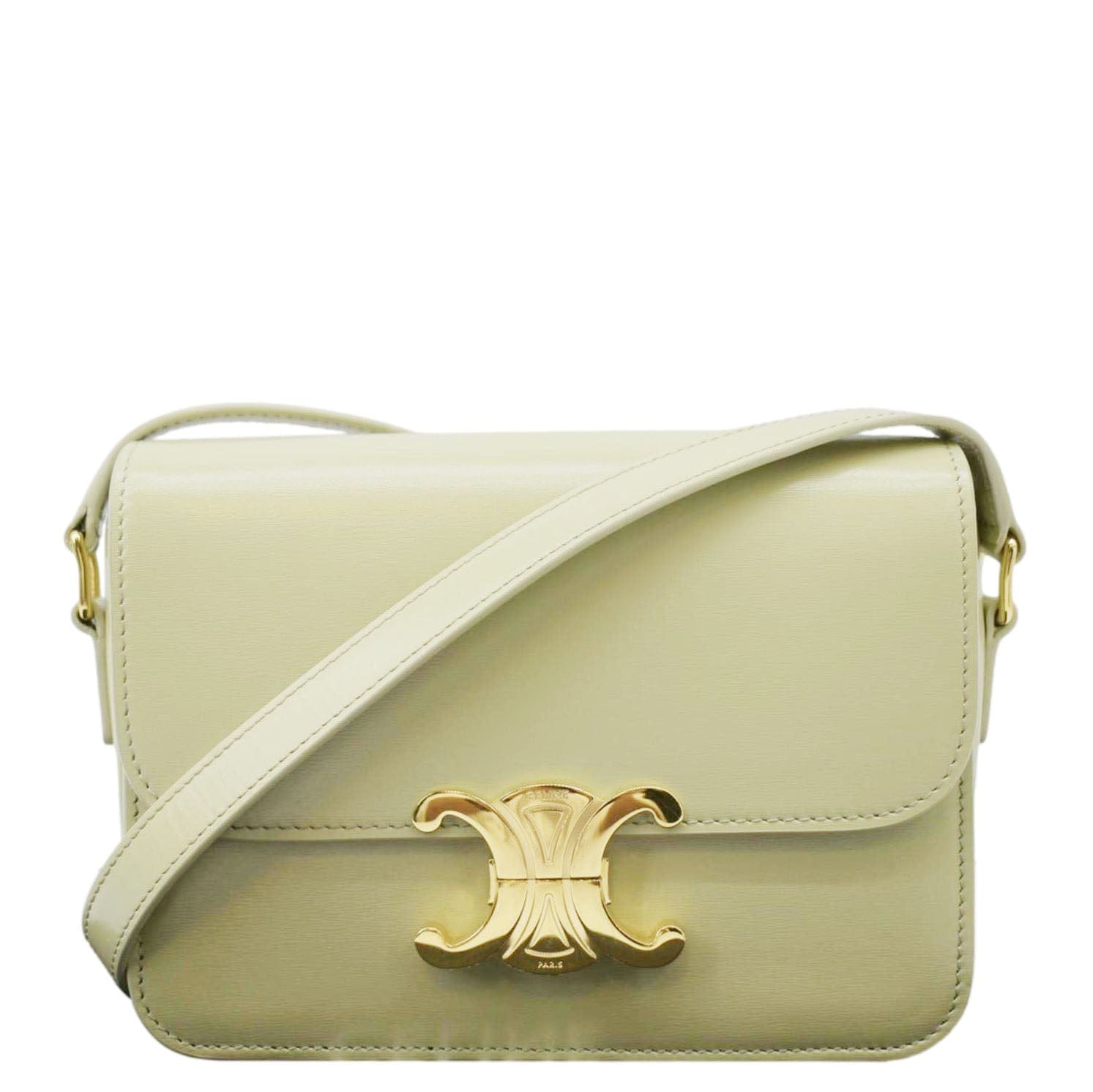 Teen Triomphe Shoulder Bag Almond Leather Green