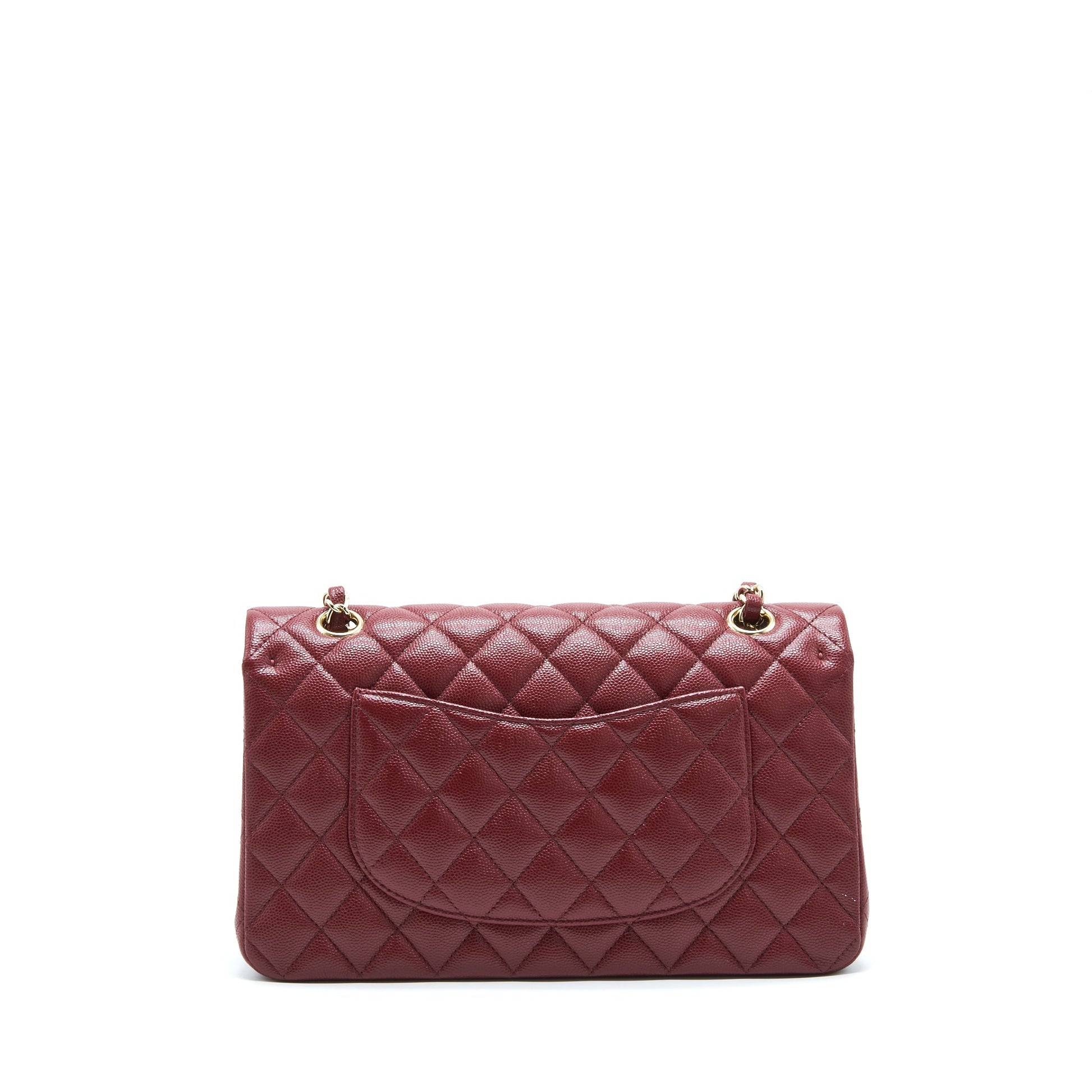 Chanel Classic Double Flap Caviar Dark LGHW Red Shoulder Bag