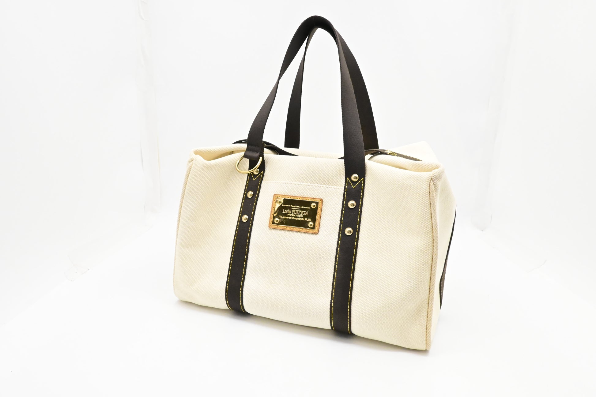 Louis Vuitton Antigua Duffle Canvas White Travel Bag