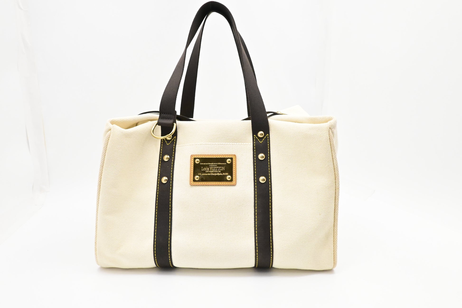 Louis Vuitton Antigua Duffle Canvas White Travel Bag