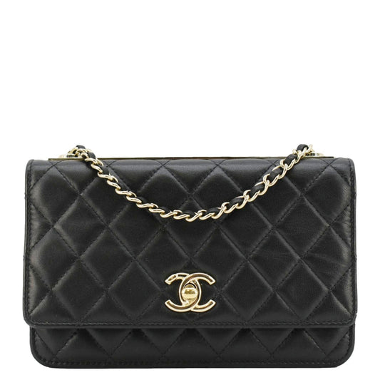 Chanel Trendy CC On Leather Lambskin Black Wallet Case 3