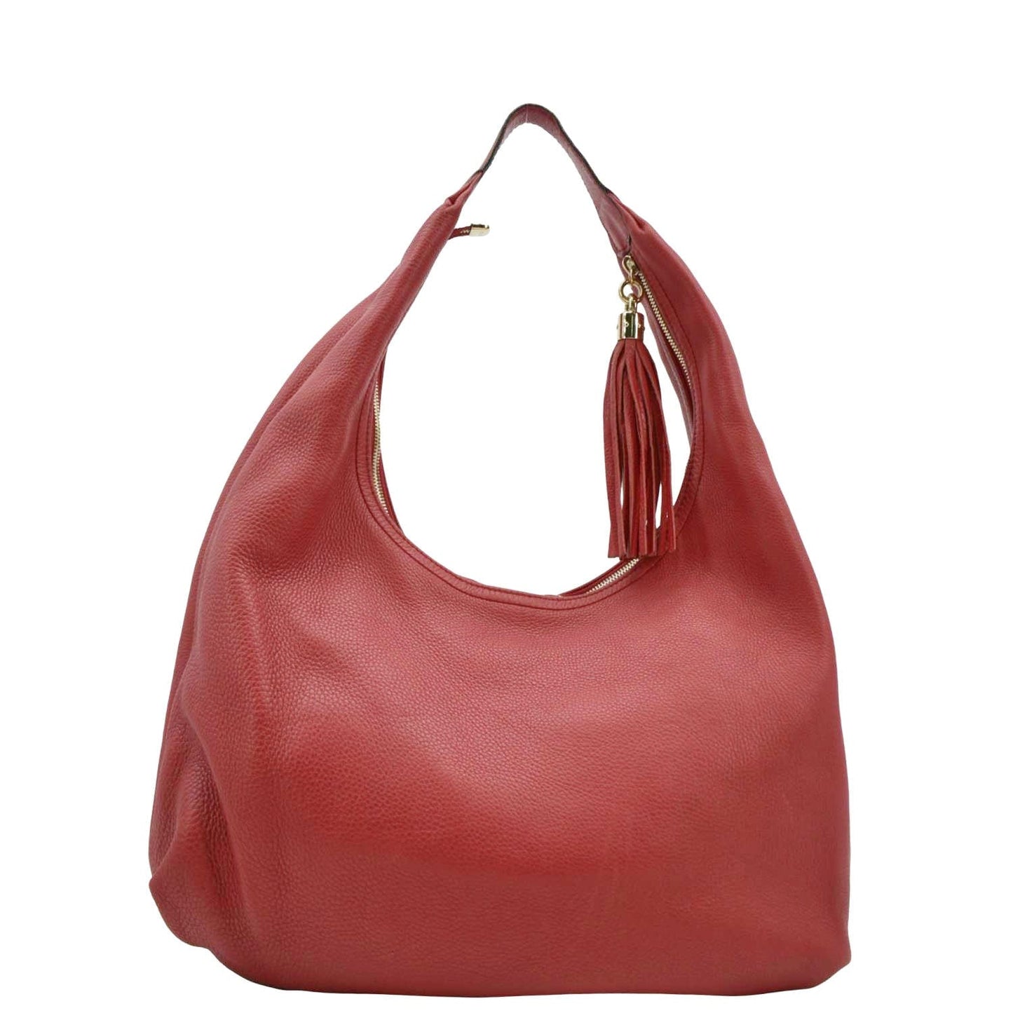 Gucci Soho Pebbled Hobo Shoulder Bag Leather Red