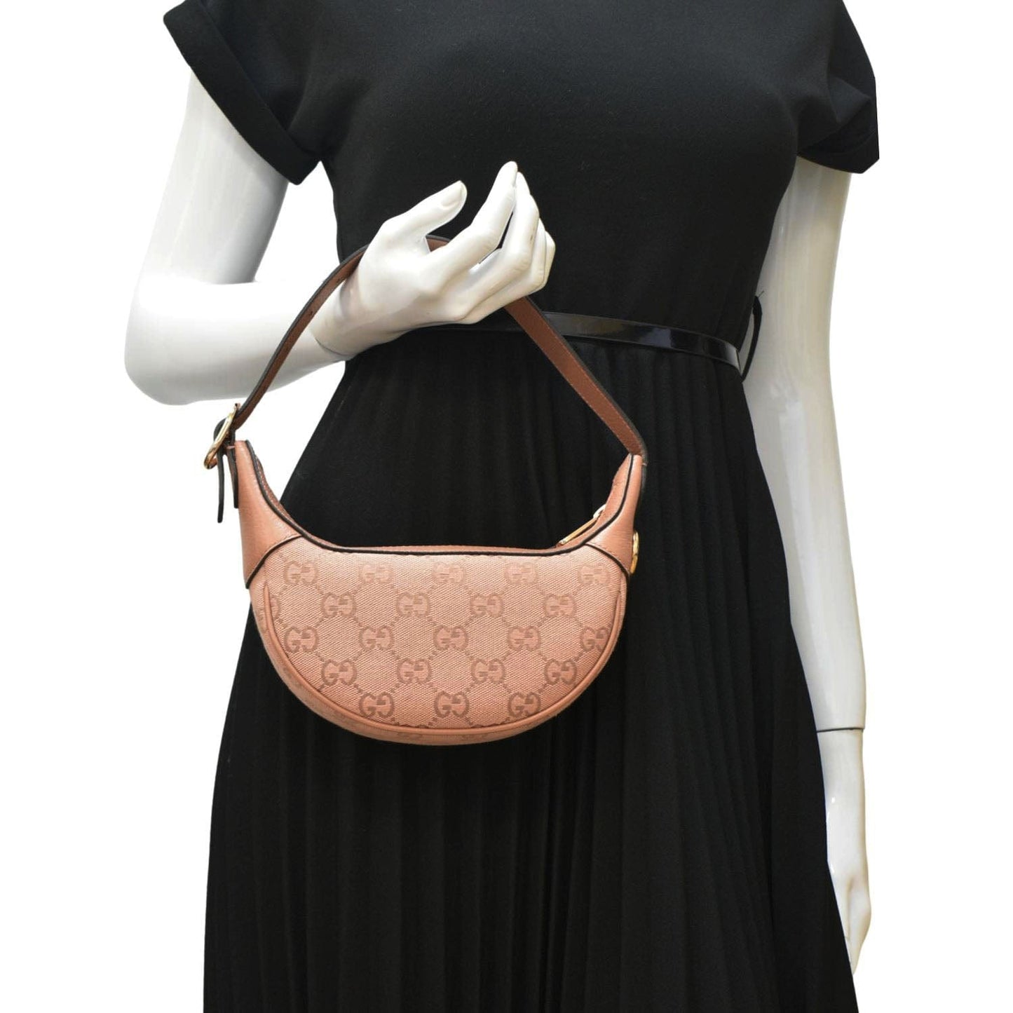 Gucci Ophidia Jumbo Supreme Hobo Bag Canvas Pink Shoulder Bag