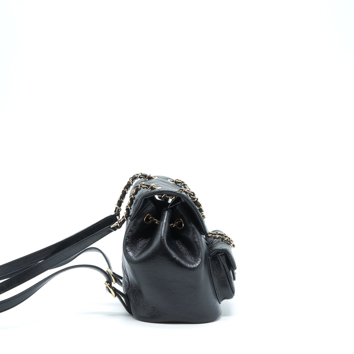 Chanel 22C Duma Backpack Calfskin LGHW Microchip Black Lghw Microchip