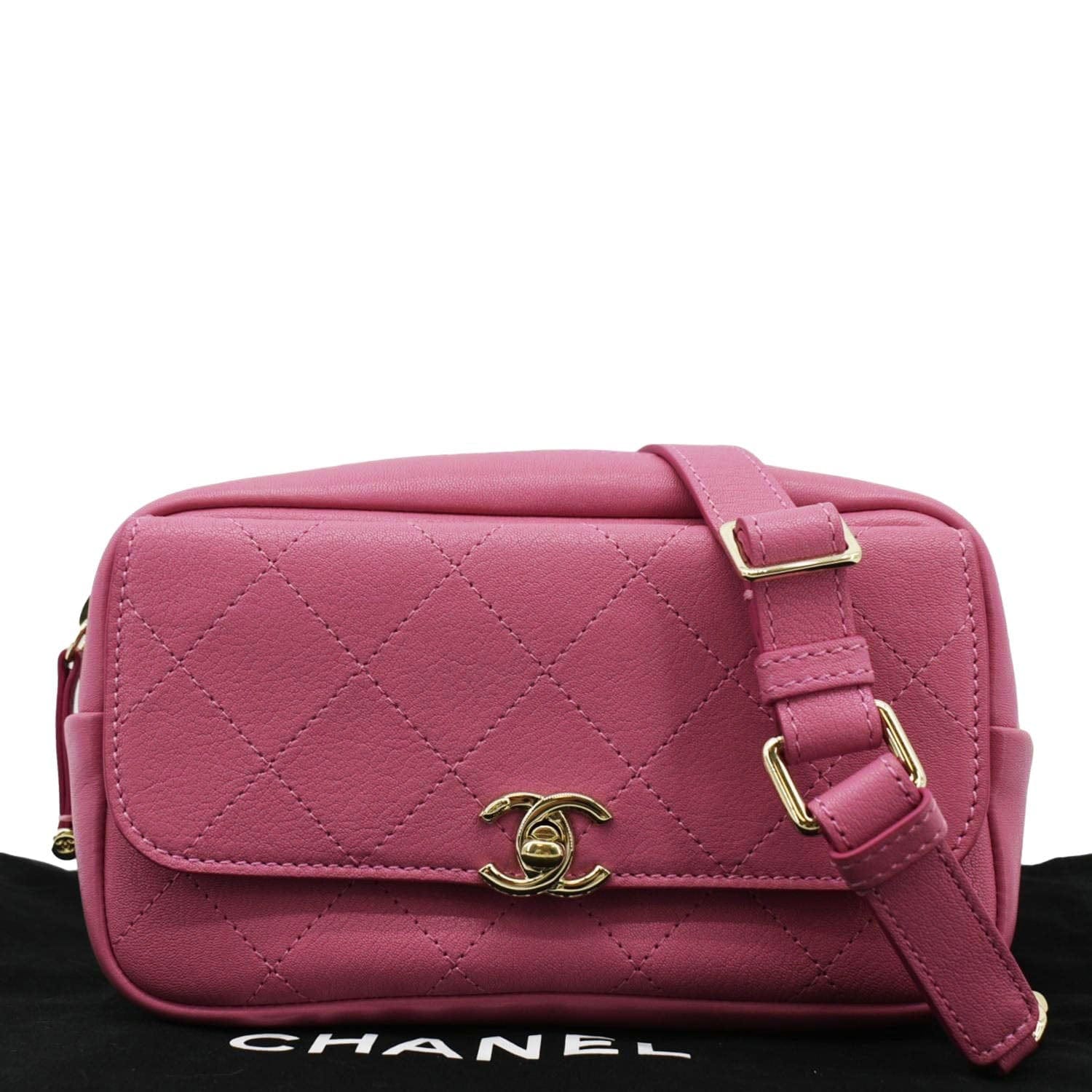 Chanel Casual Trip Waist Leather Pink Travel Bag
