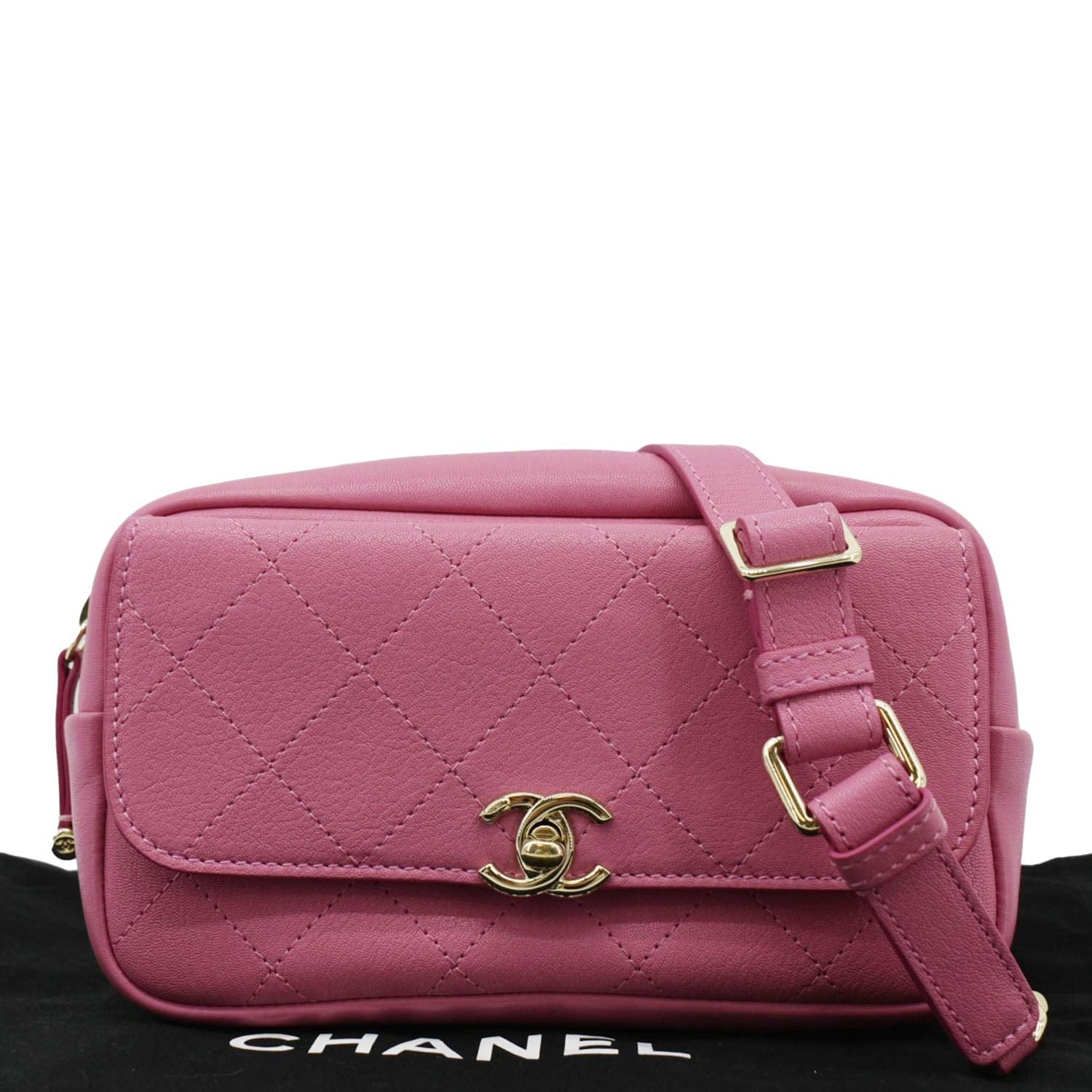 Chanel Casual Trip Leather Waist Bag Pink