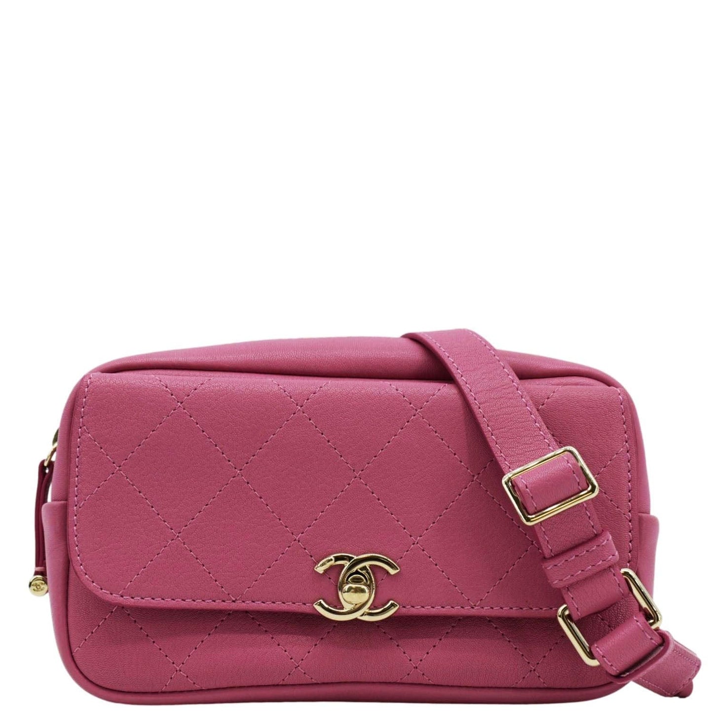 Chanel Casual Trip Waist Leather Pink Travel Bag