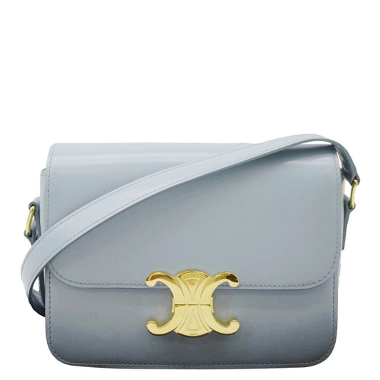 Teen Triomphe Shoulder Bag Soft Pale Leather Blue