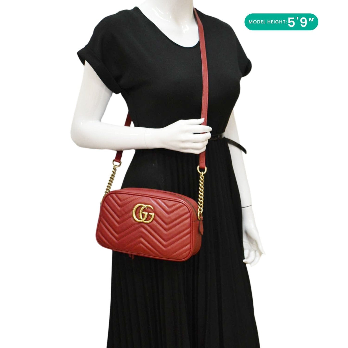 Gucci Marmont Small Chevron Crossbody Camera Bag Leather Matelasse Crossbody Bag Bag 3