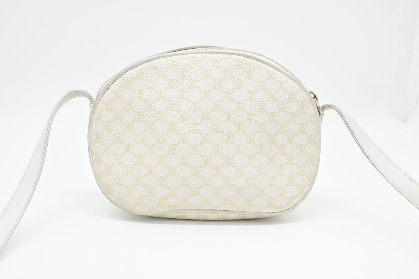 Celine Crossbody In Macadam Handbag Canvas White Crossbody Bag