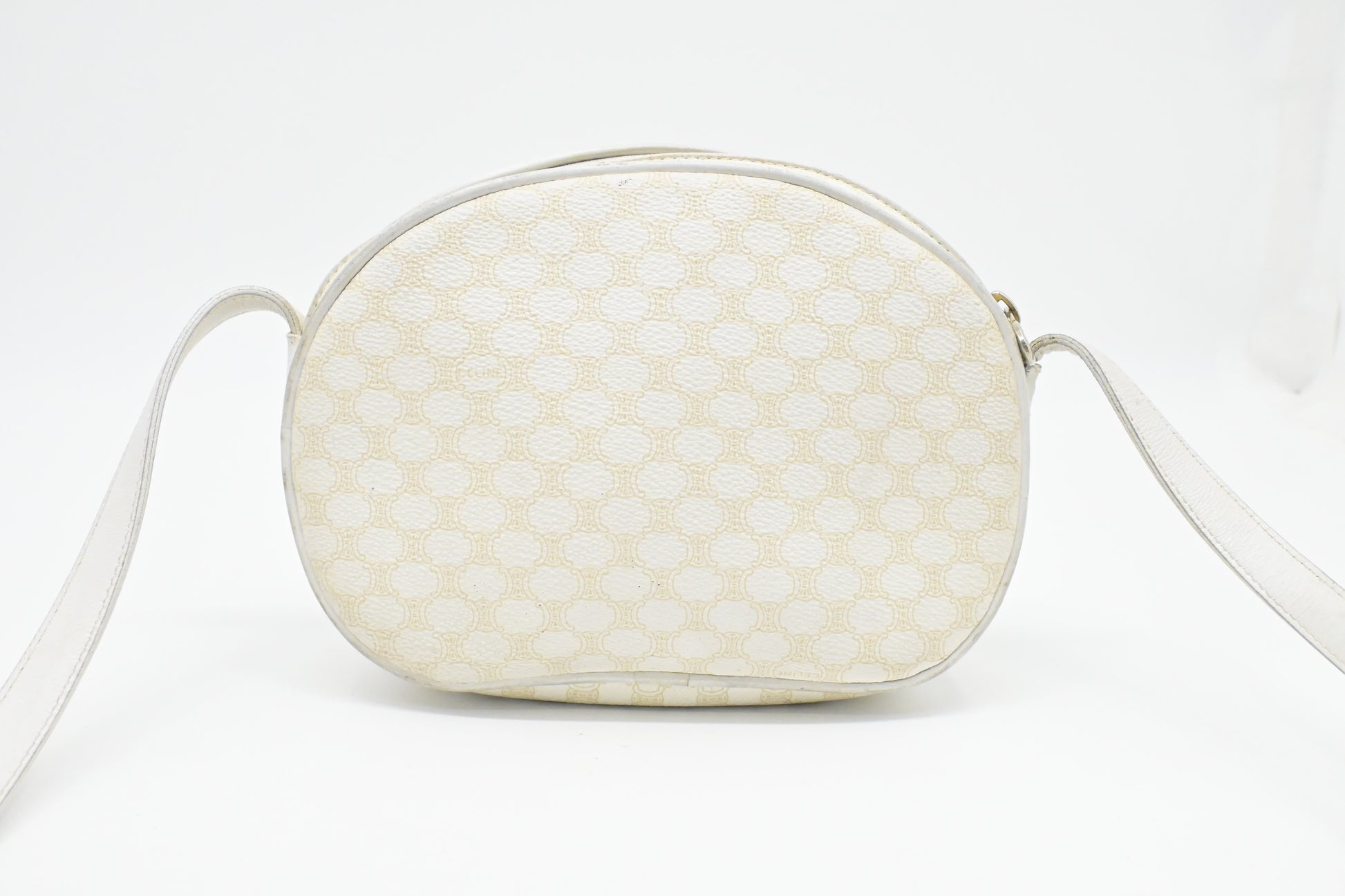 Celine Crossbody In Macadam Handbag Canvas White Crossbody Bag