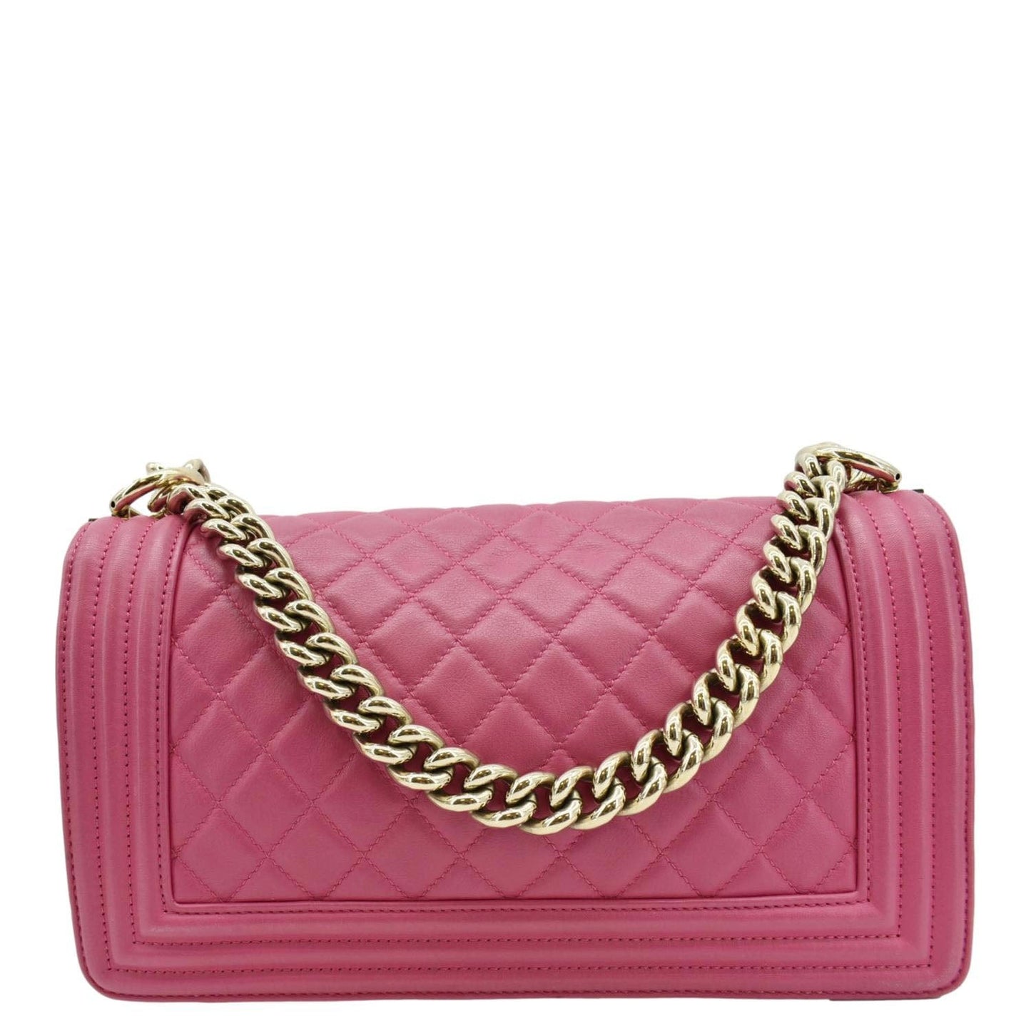 Chanel Medium Boy Flap Quilted Leather Shoulder Bag Pink