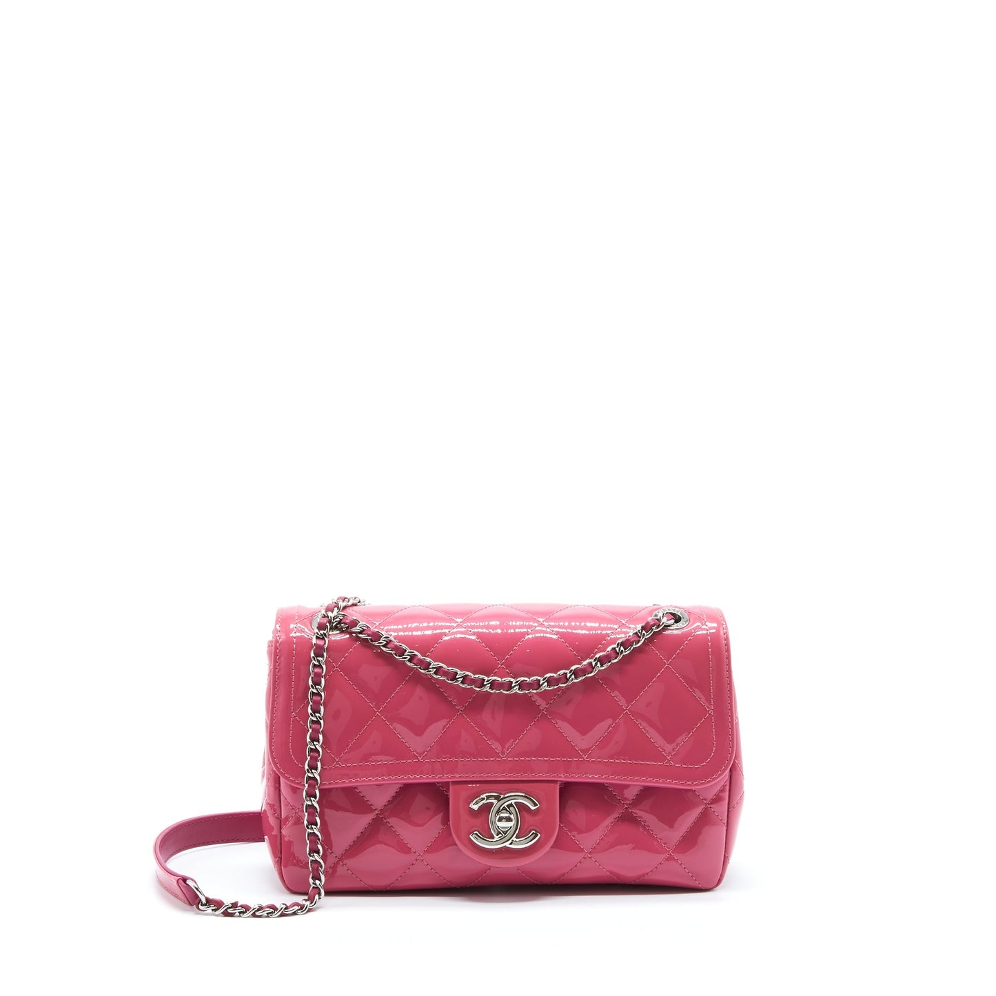 Chanel Coco Shine Flap Patent SHW Pink Shoulder Bag