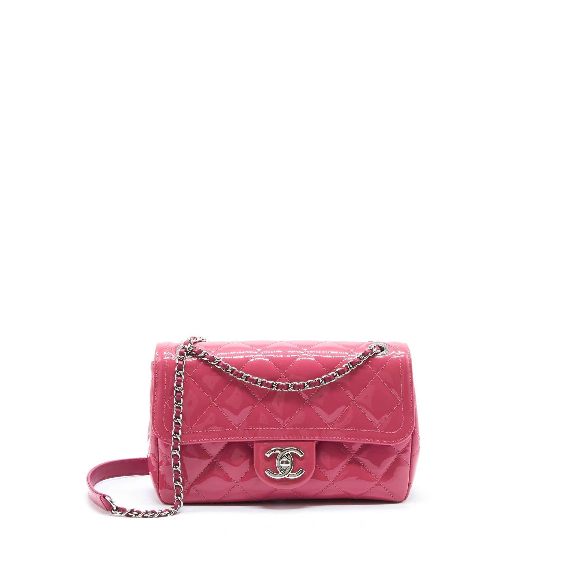 Chanel Coco Shine Flap Patent SHW Pink Shoulder Bag