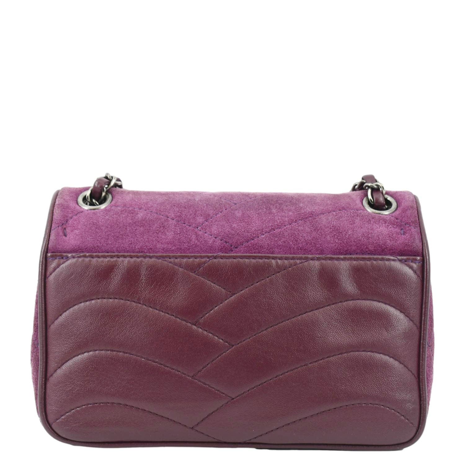 Chanel Pagoda Flap Suede Purple Leather Travel Bag