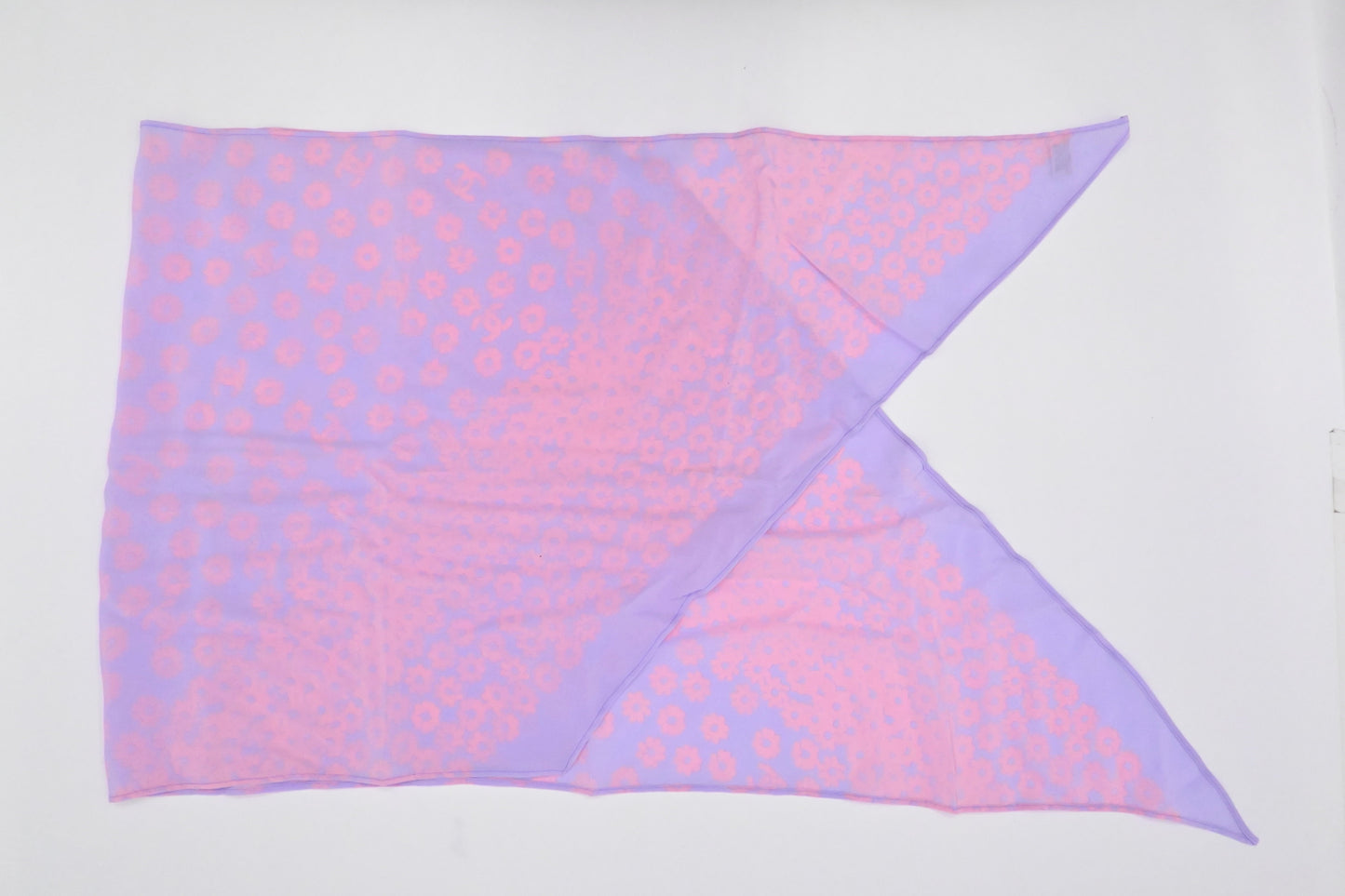 Chanel Scarf Purple Silk Pink Pink Silk