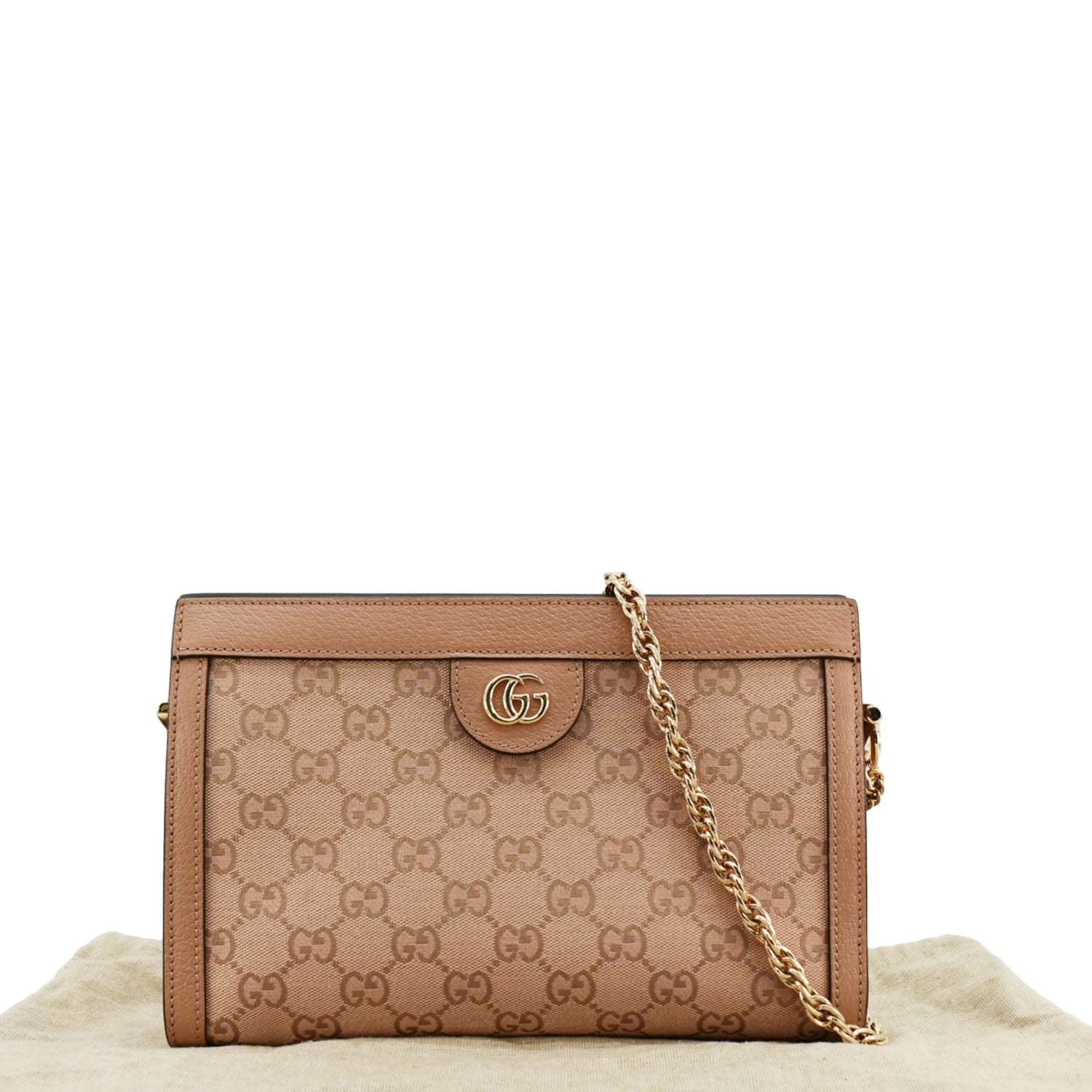 Gucci Ophidia Chain Shoulder Bag Canvas Pink