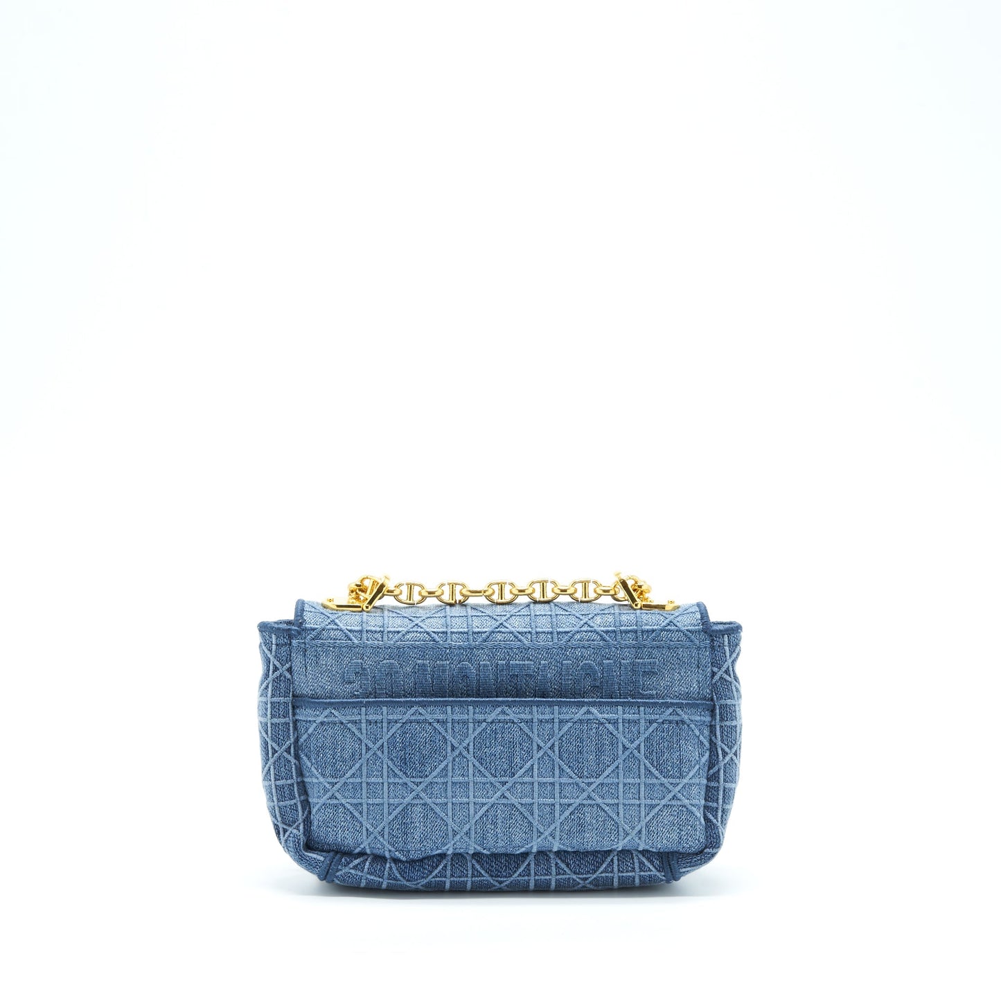 Dior Caro Purse Handbag Denim Blue Travel Bag