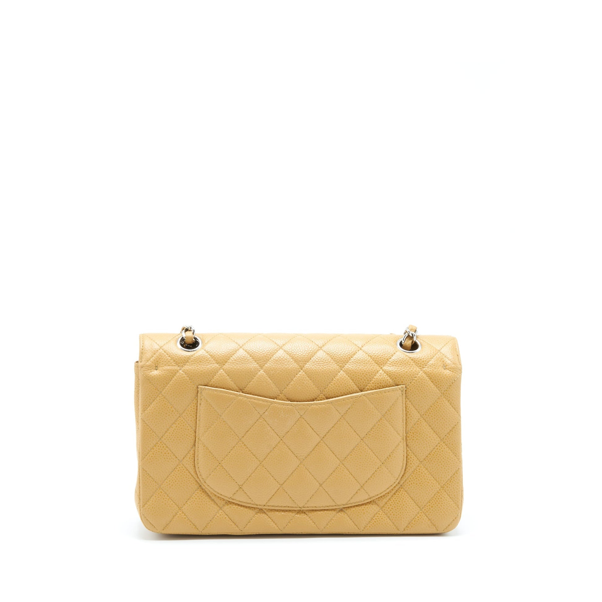 Chanel Classic Double Flap Caviar Dark SHW Beige Shoulder Bag