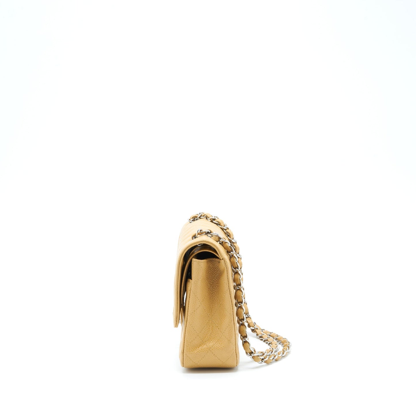 Chanel Classic Double Flap Caviar Dark SHW Beige Shoulder Bag