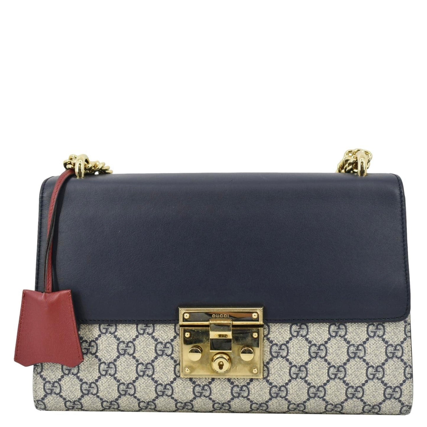 Gucci Padlock Supreme Shoulder Bag Navy Canvas Blue