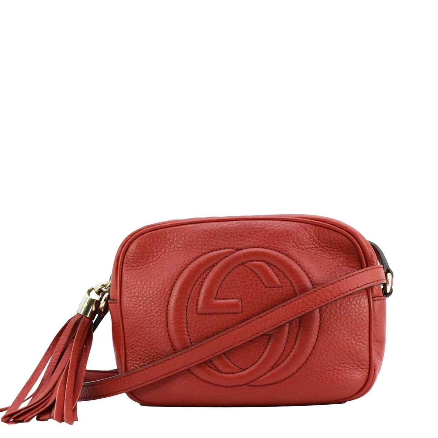 Gucci Soho Disco Camera Crossbody Bag Leather Red