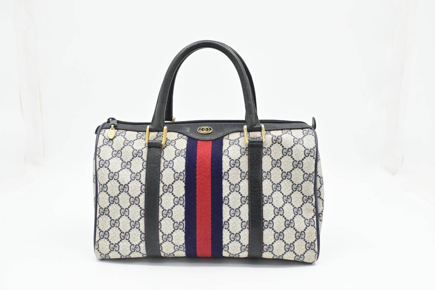 Gucci Boston GG Supreme Canvas Navy Handbag