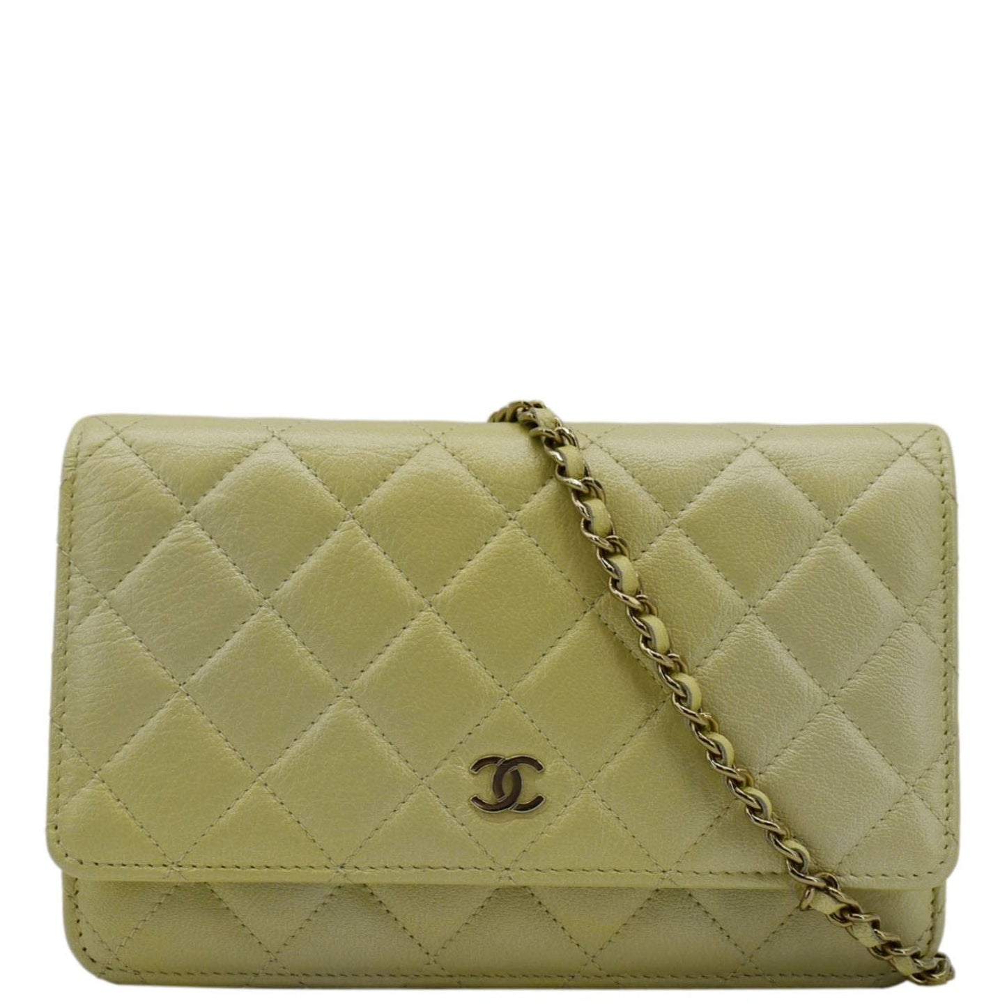Chanel WOC Quilted Light Leather Green Travel Bag