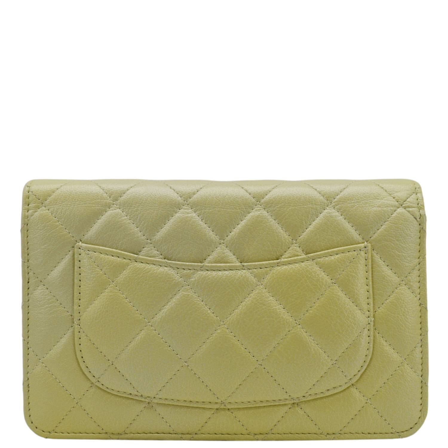 Chanel WOC Quilted Light Leather Green Travel Bag
