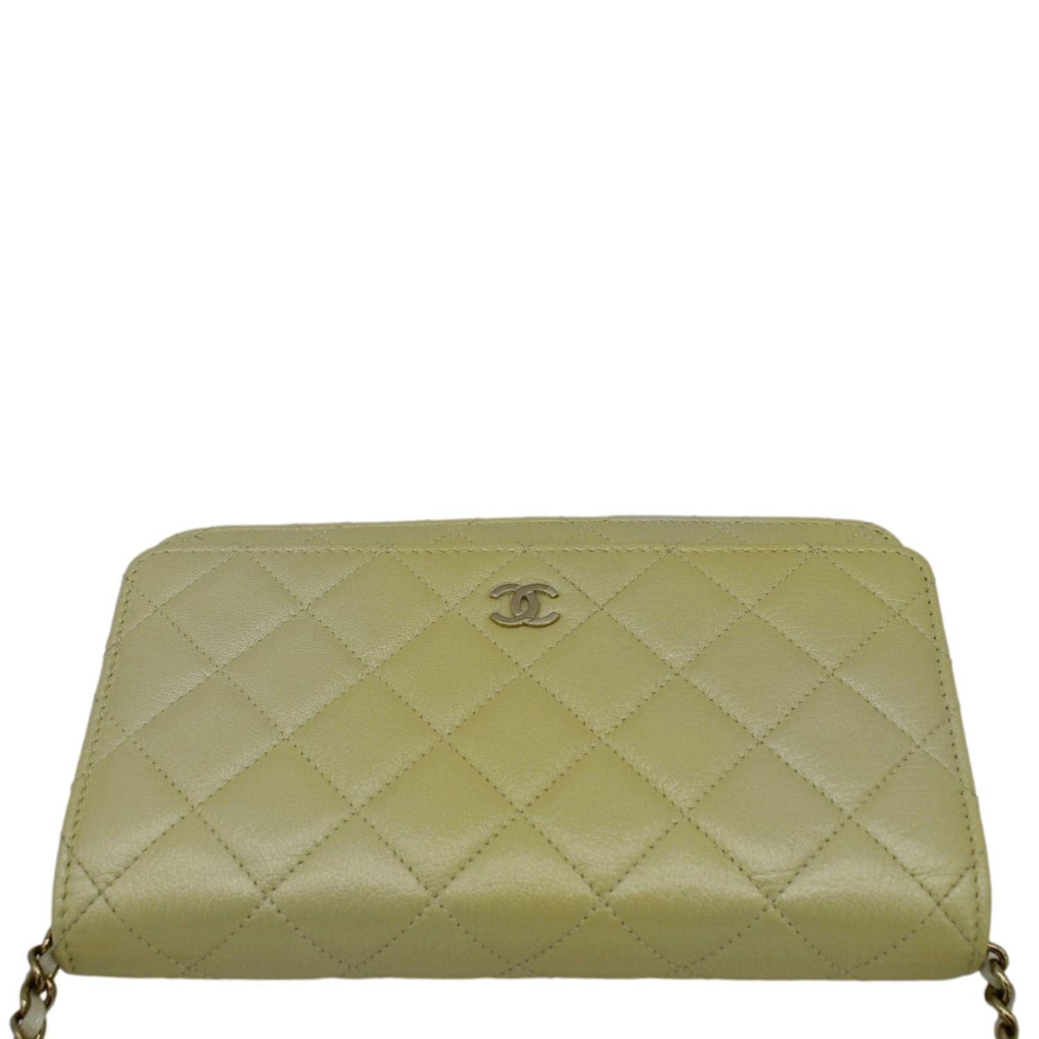 Chanel WOC Quilted Light Leather Green Travel Bag