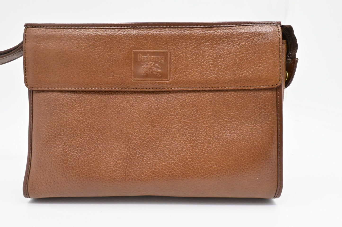 Burberry Wristlet Pouch In Handbag Leather Brown Travel Bag