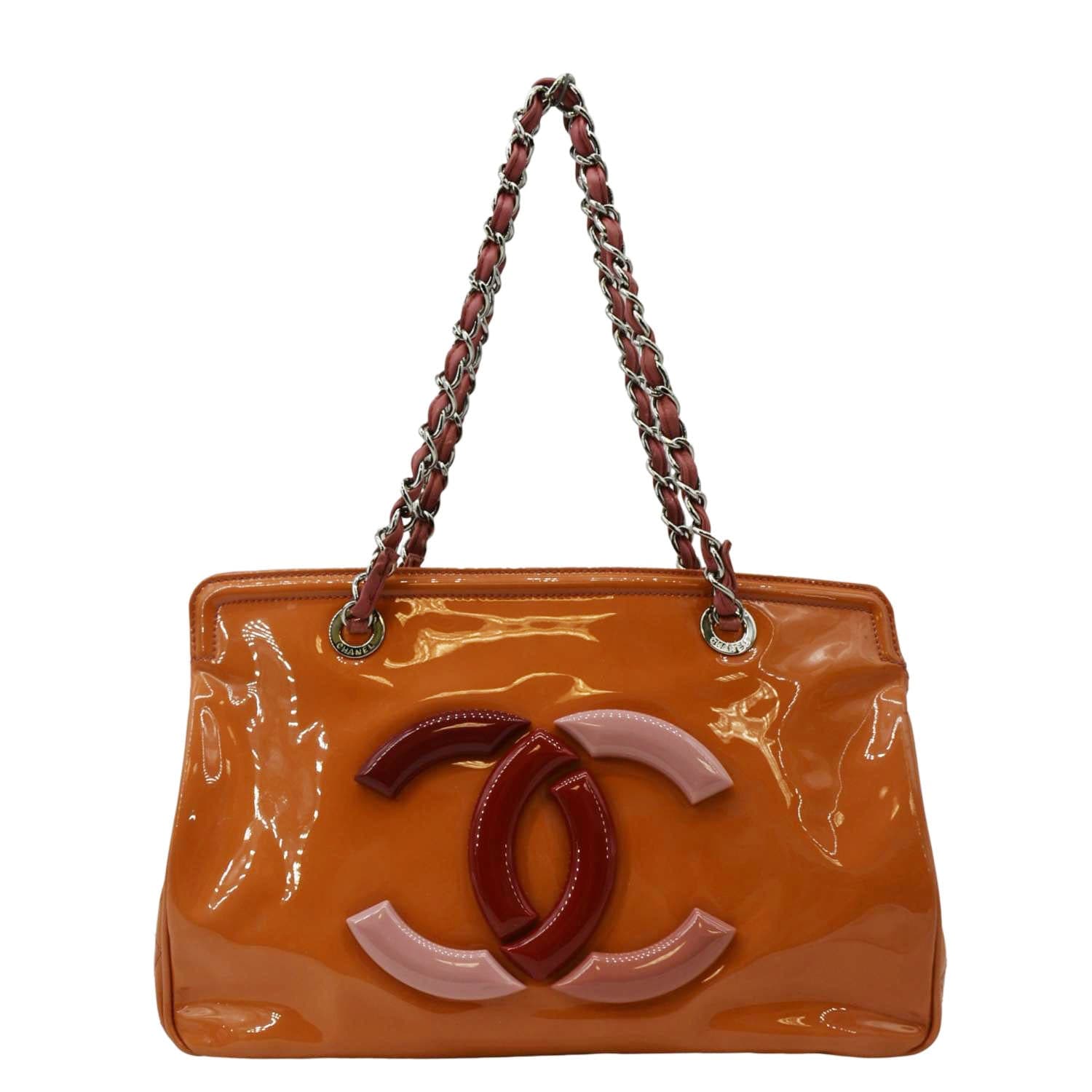Chanel Lipstick Patent Vinyl Orange Travel Bag