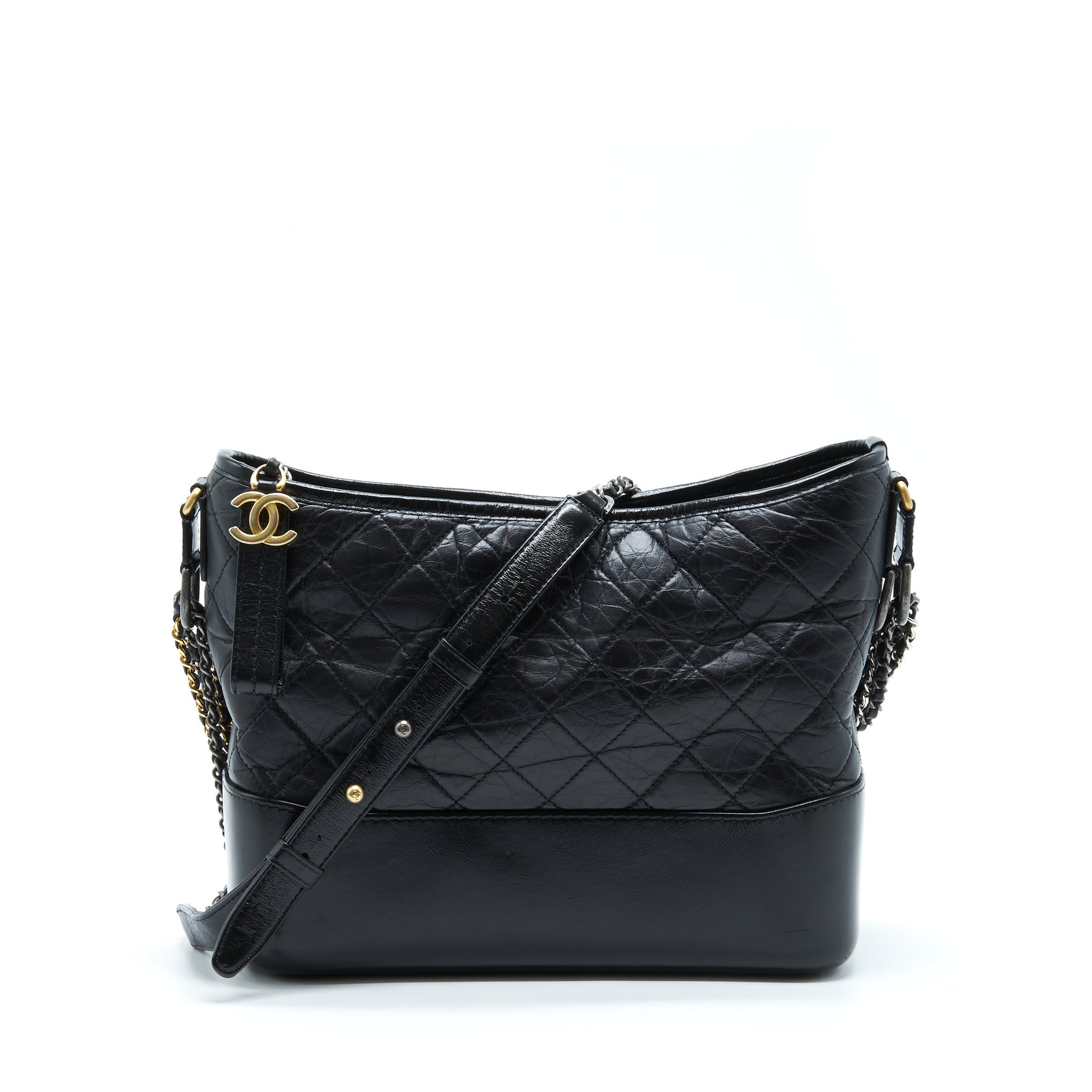 Chanel Gabrielle Calfskin Hardware Multicolour Black Handbag