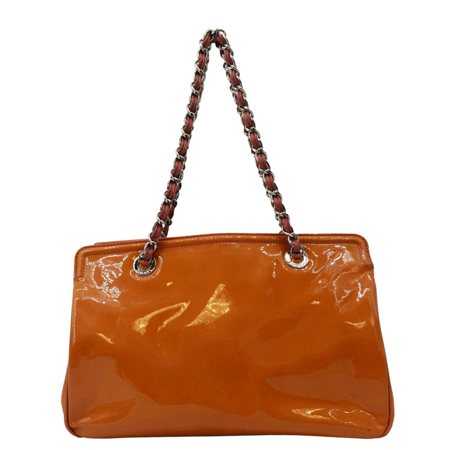 Chanel Lipstick Patent Vinyl Orange Travel Bag