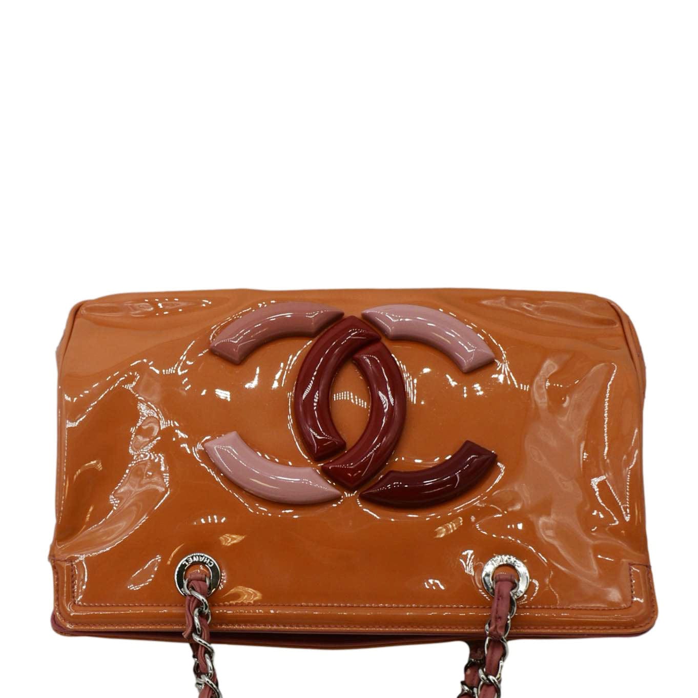 Chanel Lipstick Patent Vinyl Orange Travel Bag