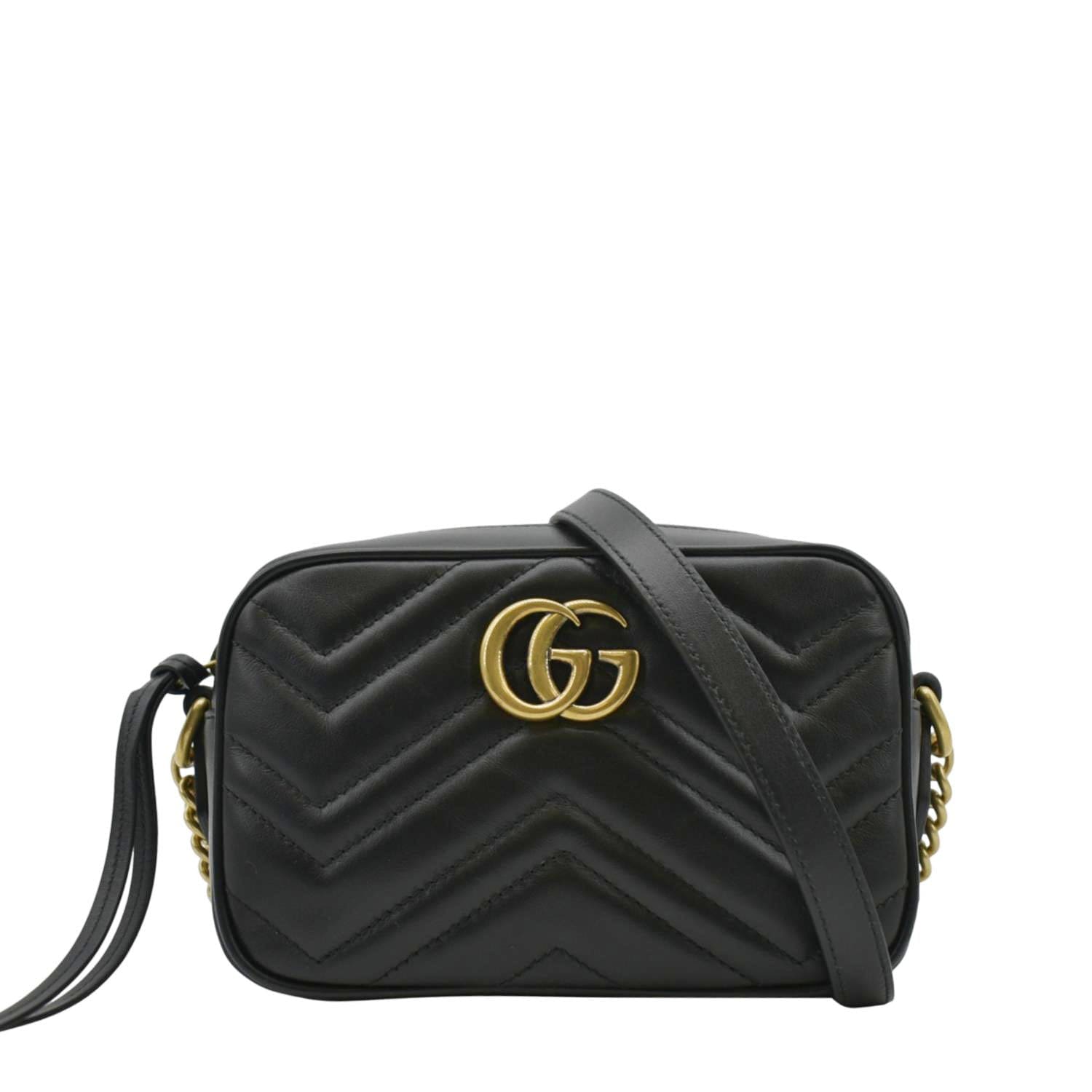 Gucci Marmont Mini Chain Crossbody Bag Leather Matelasse