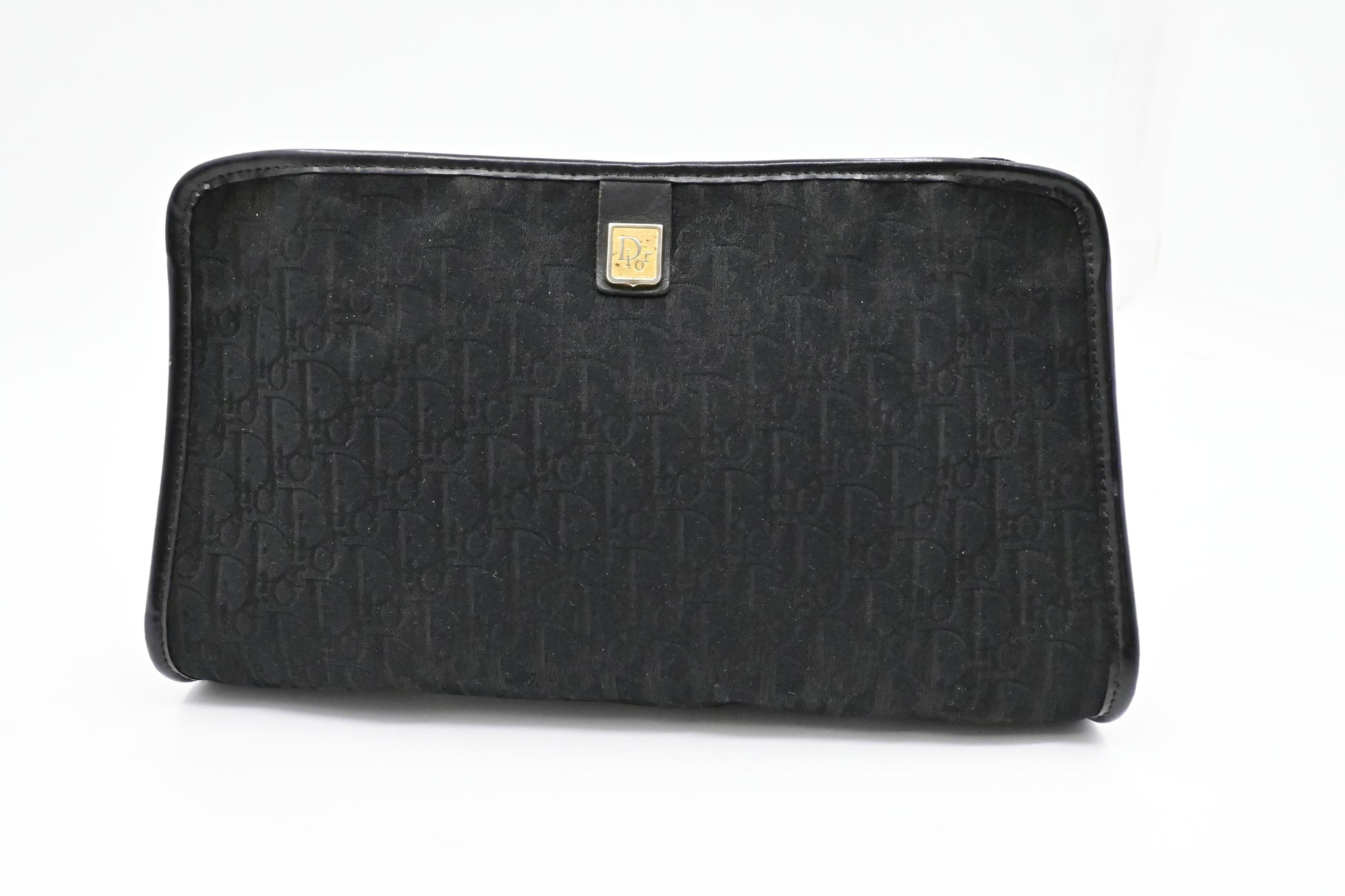 Dior Pouch In Oblique Handbag Canvas Black Travel Bag
