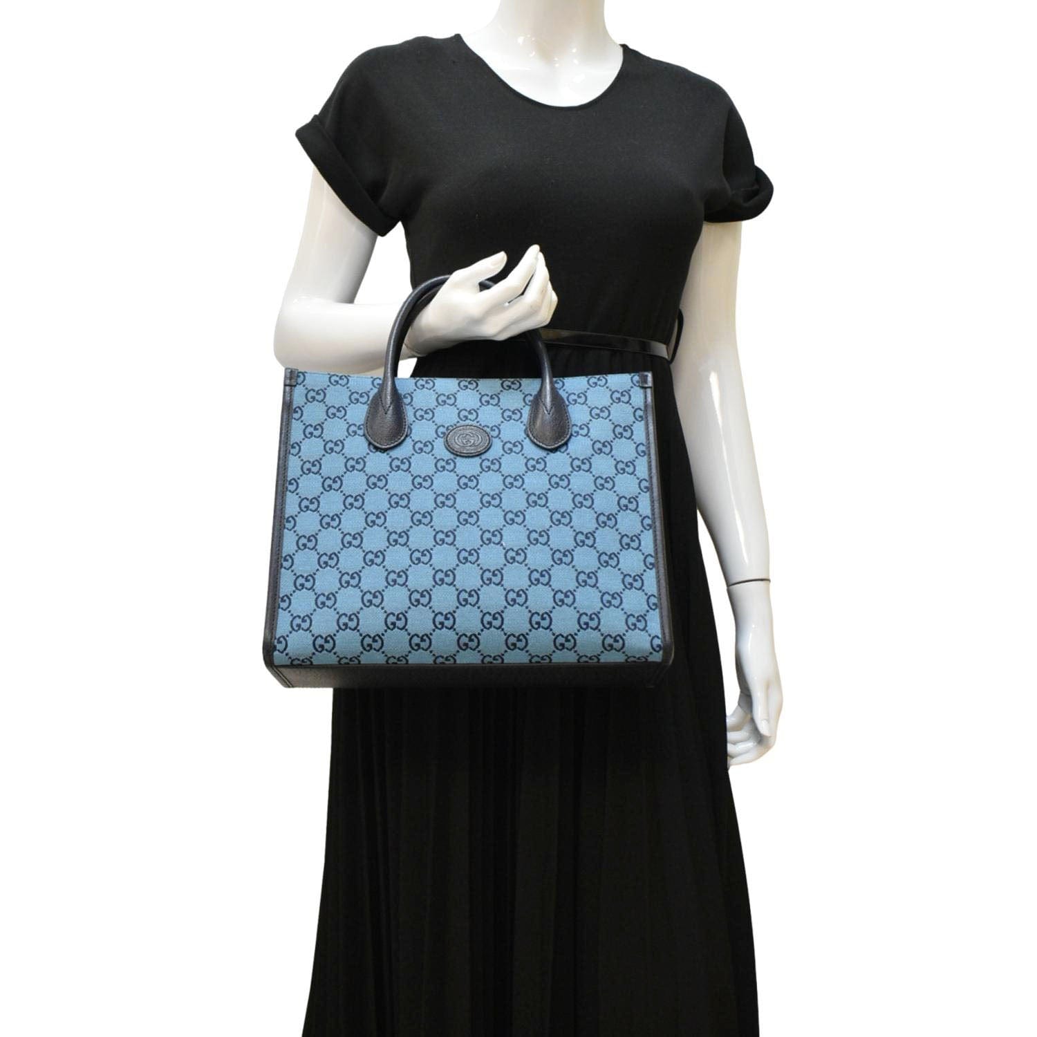 Gucci Interlocking Supreme Tote Bag Canvas Blue