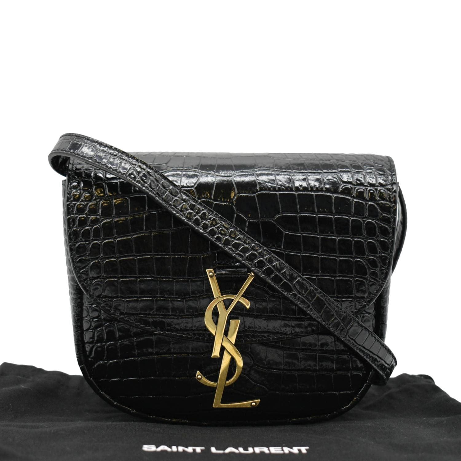 YSL Saint Laurent Yves Kaia Satchel Bag Leather Black Small