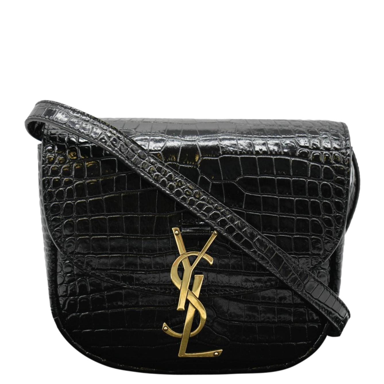 YSL Saint Laurent Yves Kaia Satchel Bag Leather Black Small