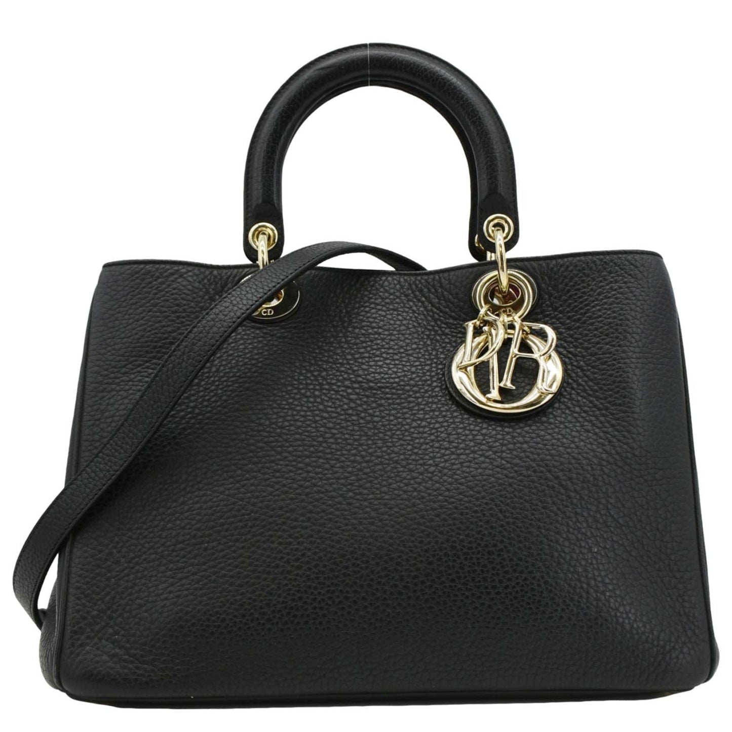 Dior issimo Tote Shoulder Bag Leather Black