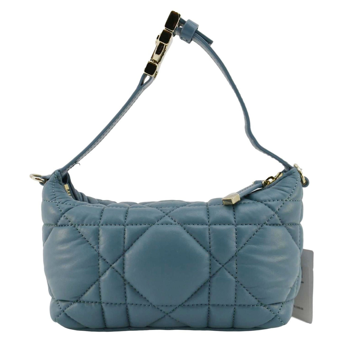 Dior travel Calfskin Macrocannage Clutch Bag Blue