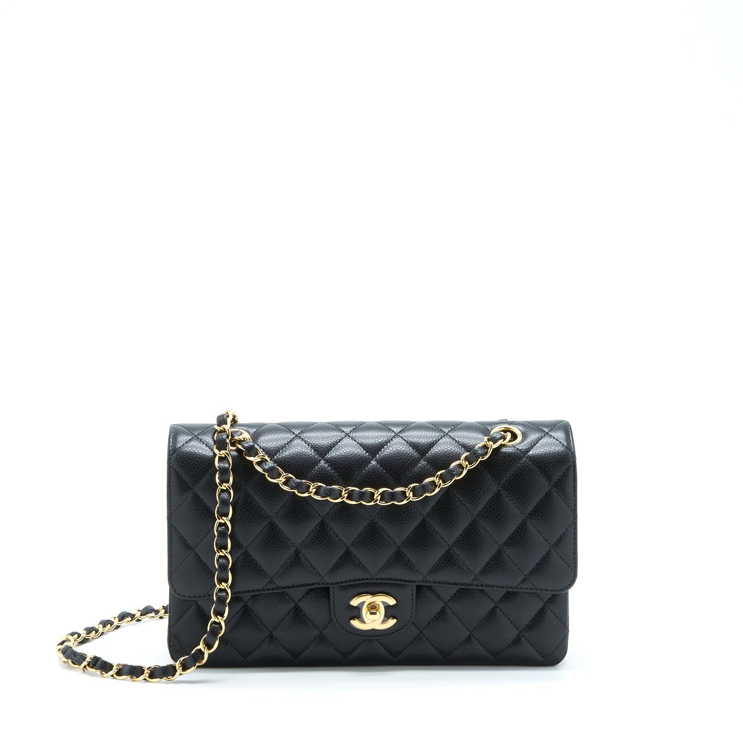 Chanel Classic Double Flap Caviar GHW Microchip Black Shoulder Bag Microchip 1