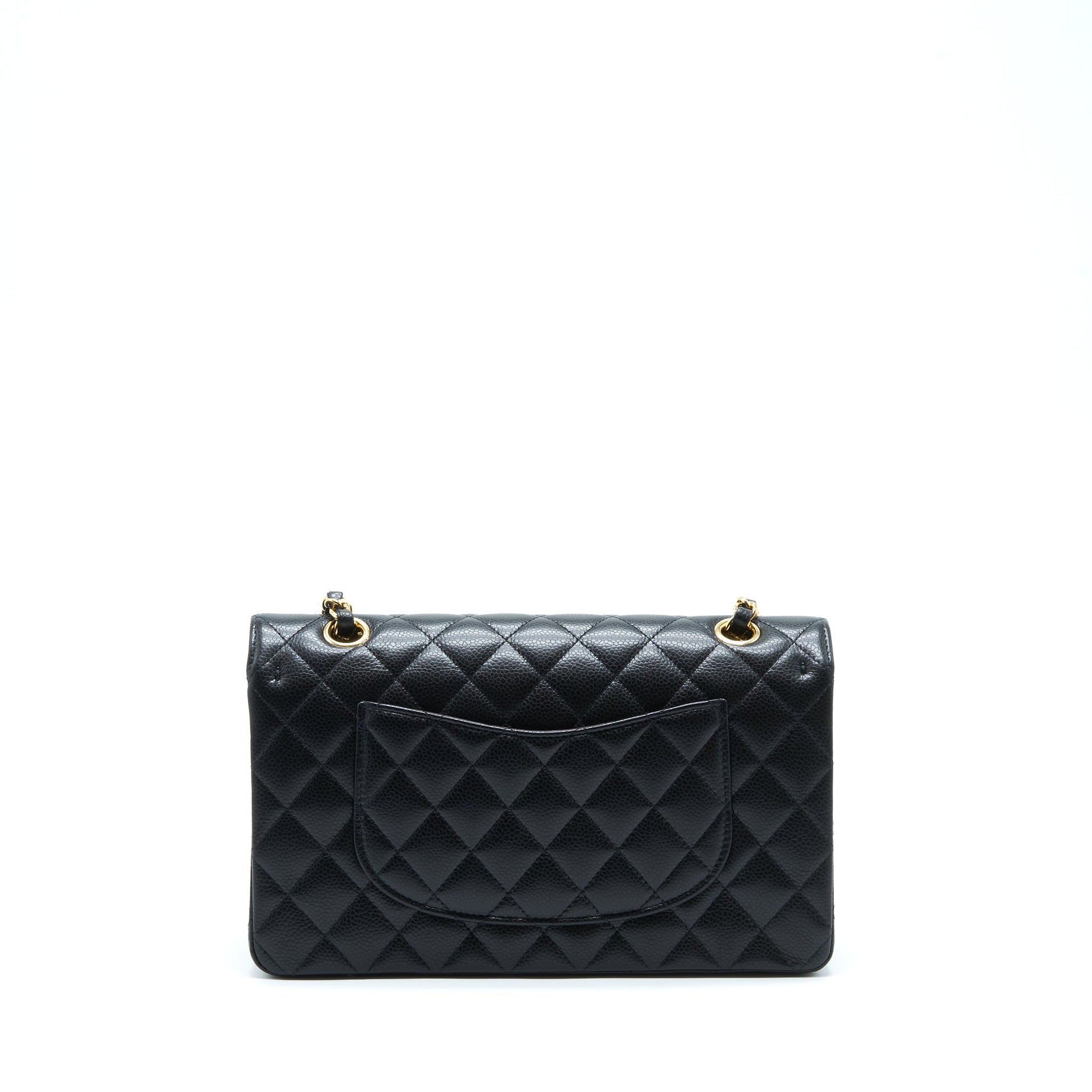 Chanel Classic Double Flap Caviar GHW Microchip Black Shoulder Bag Microchip 1