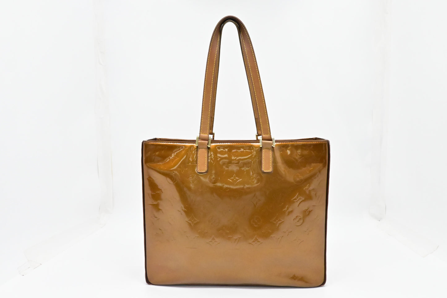 Louis Vuitton Columbus Bronze Vernis Leather Handbag