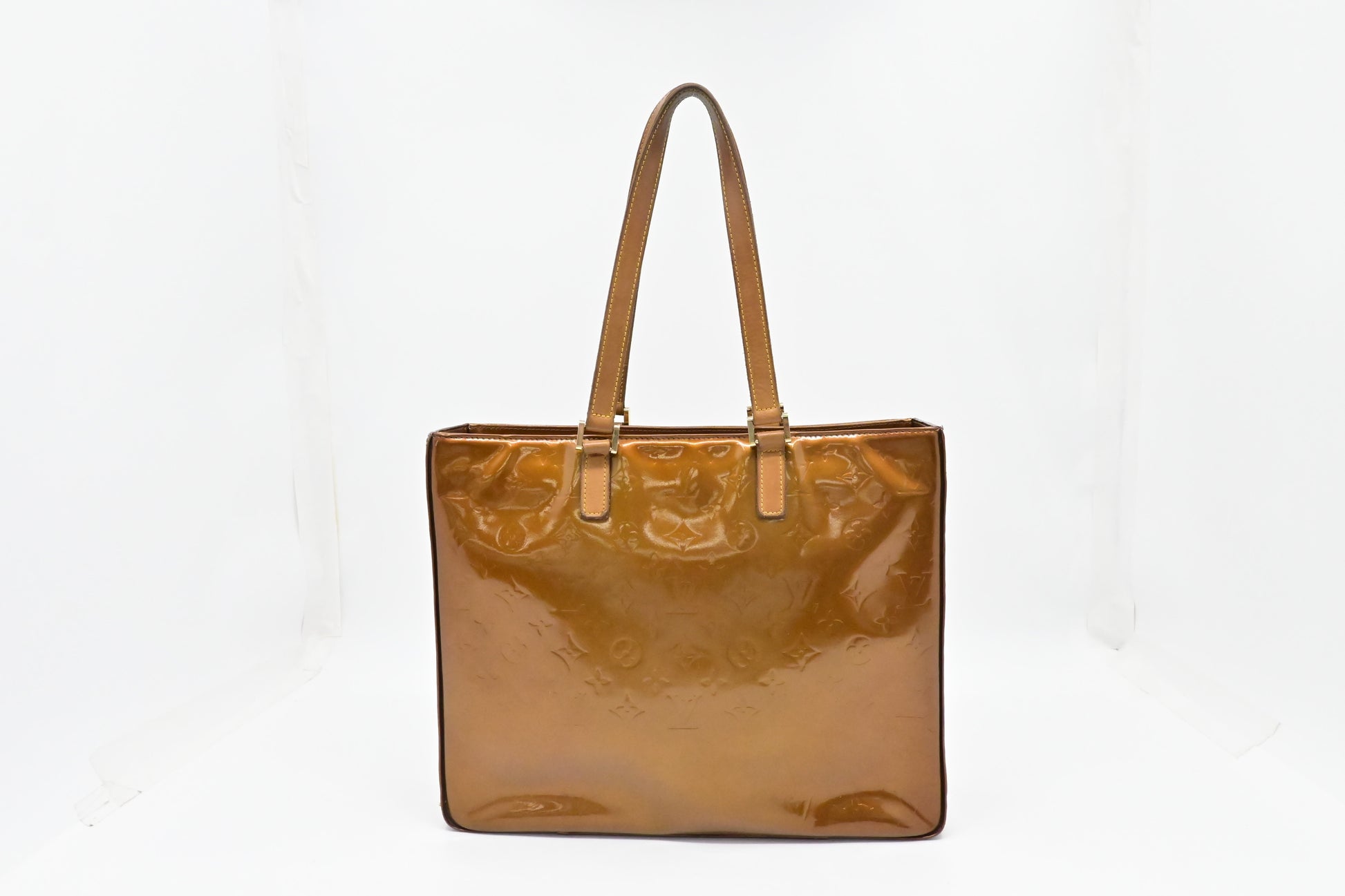 Louis Vuitton Columbus Bronze Vernis Leather Handbag