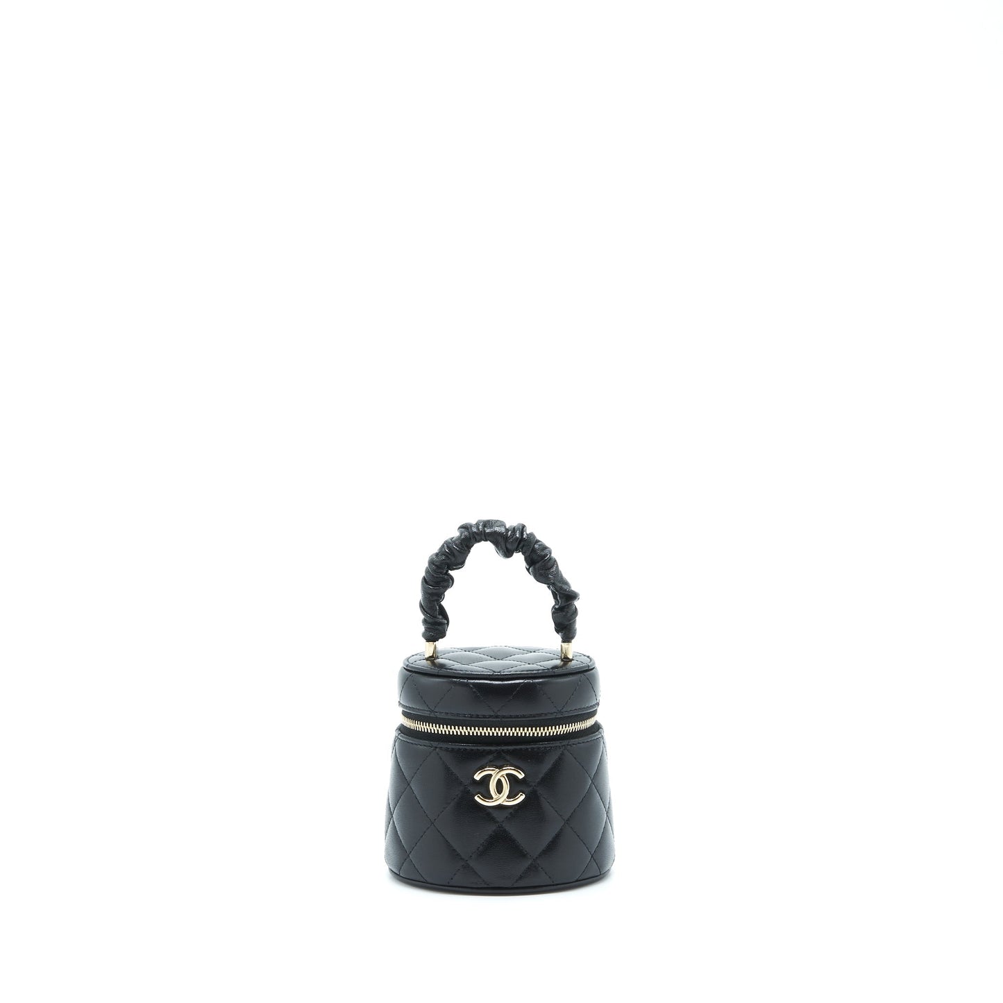 Chanel 22S Top Handle Super Vanity Lambskin Black Mini Bag