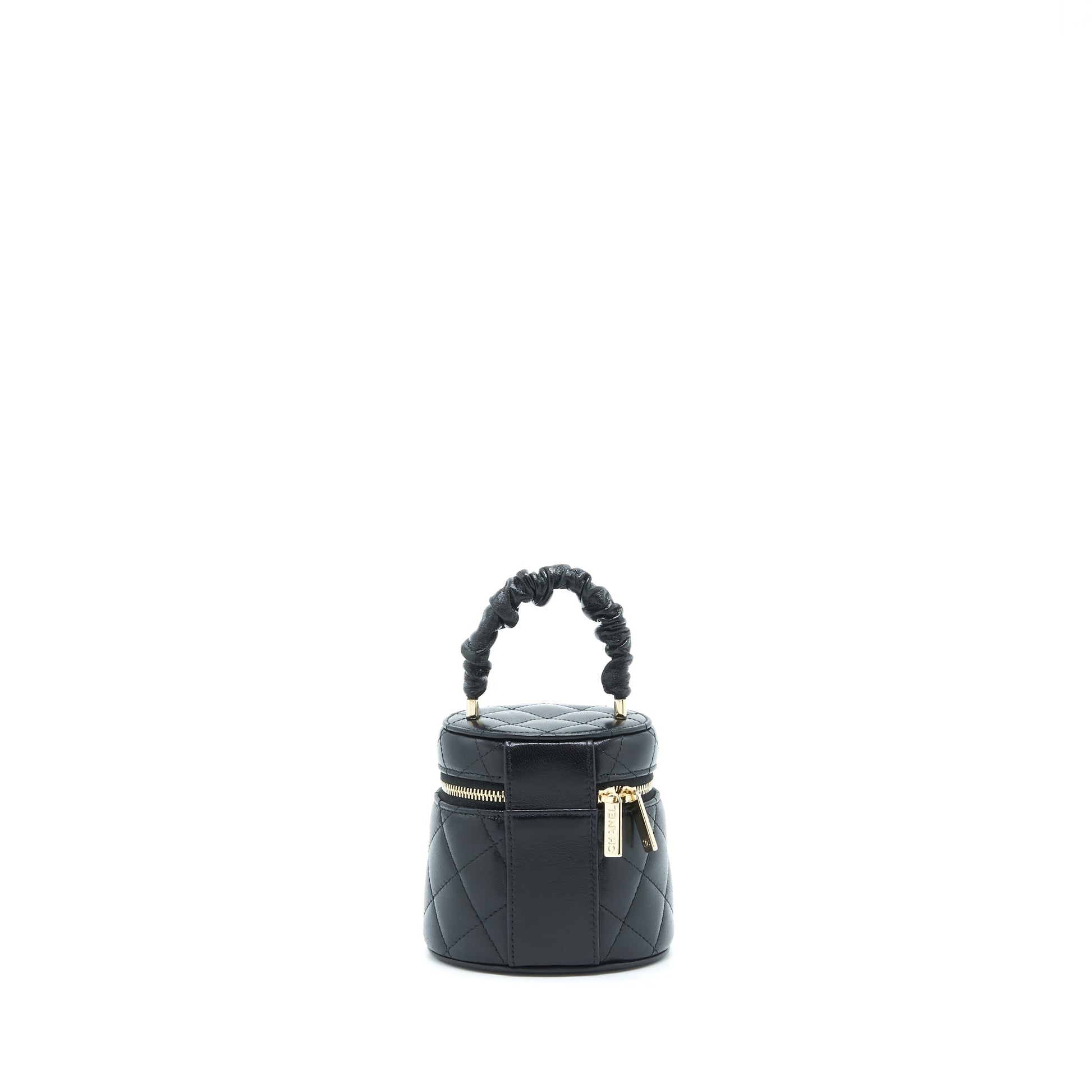 Chanel 22S Top Handle Super Vanity Lambskin Black Mini Bag