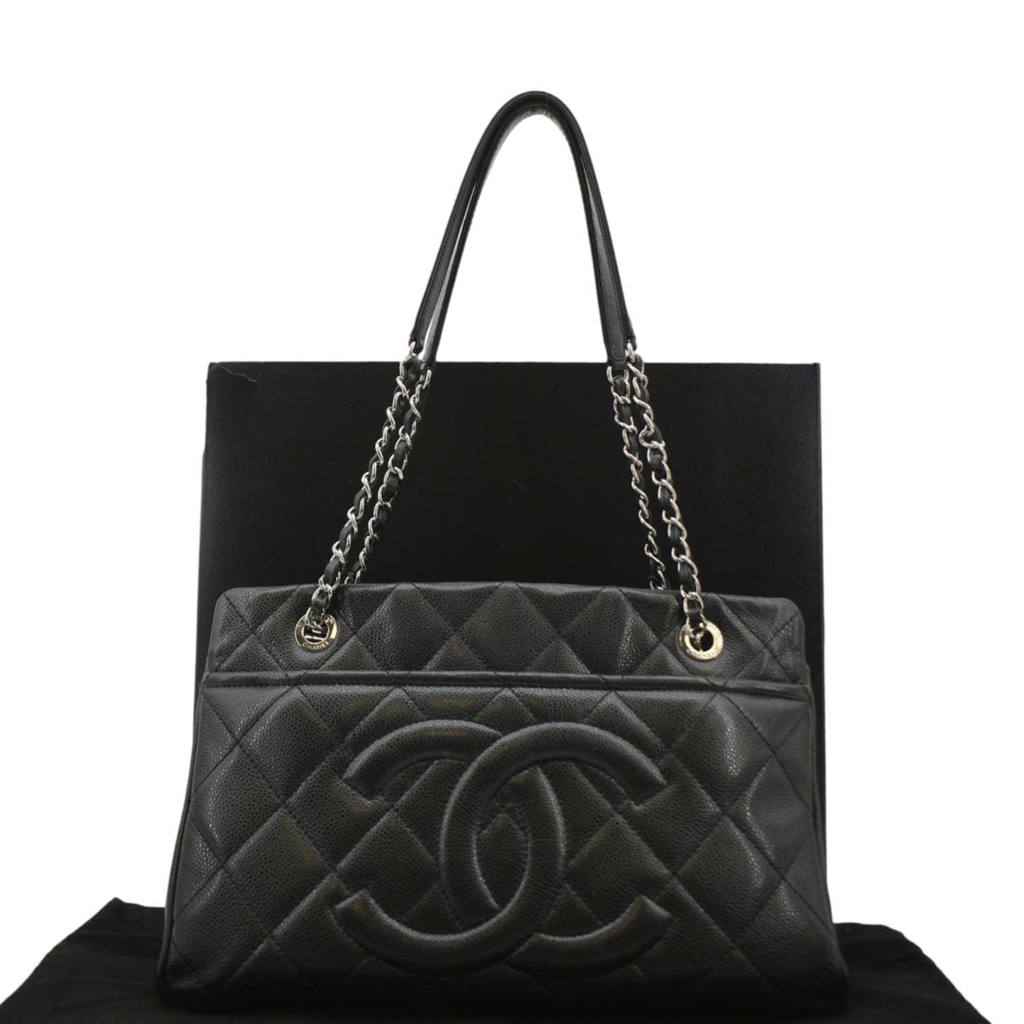 Chanel Timeless CC Soft Quilted Caviar Leather Black Travel Bag Cc Tote